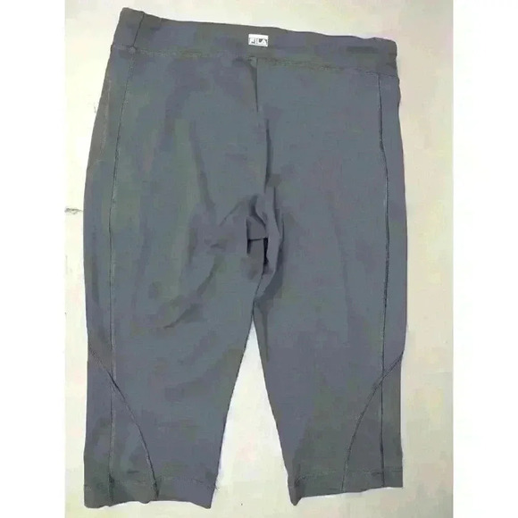 Fila Running Capri Pants Women's Medium Gray Yellow Yoga Activewear Performance - Picture 10 of 11